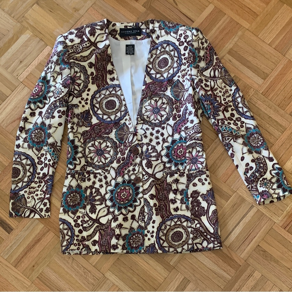 Diane Gilman Silk Floral Blazer Women’s Size 4 - & Anne Klein Olive Skirt